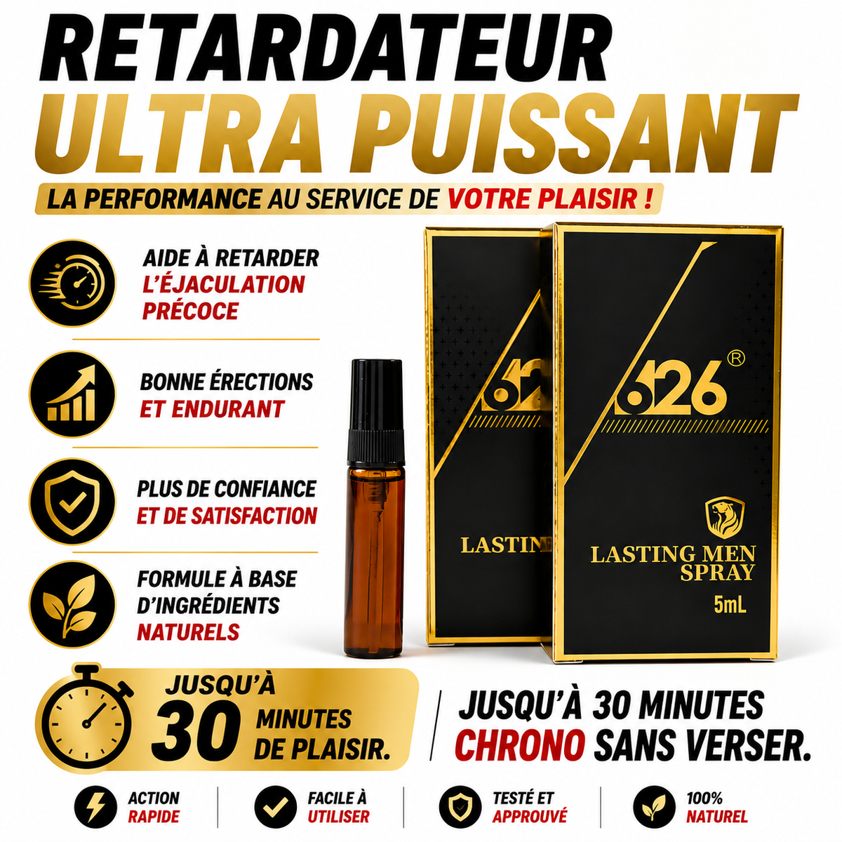 🔥 SPRAY RETARDATEUR HOMME ULTRA-PUISSANT 🔥30 MINUTES  CHRONO